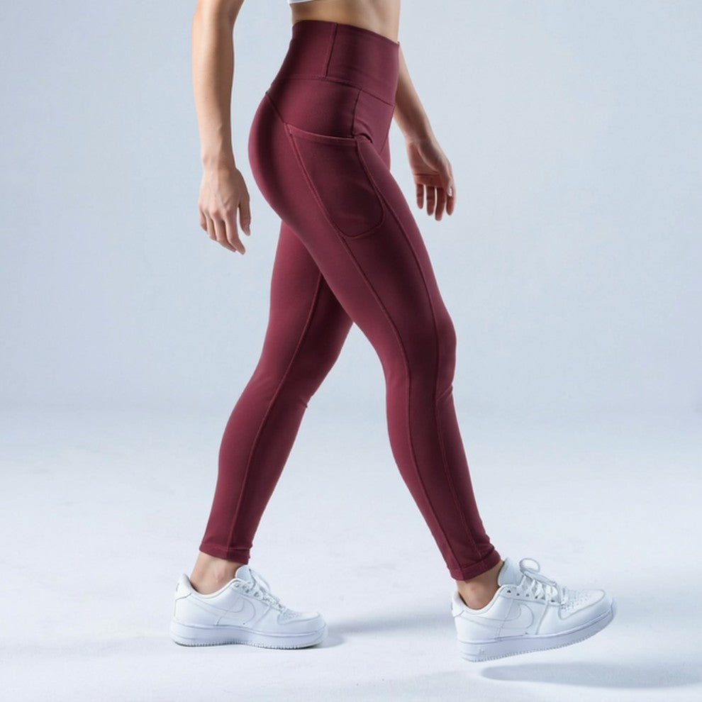 WURCQ Essential High-Waist Leggings — Deep Maroon